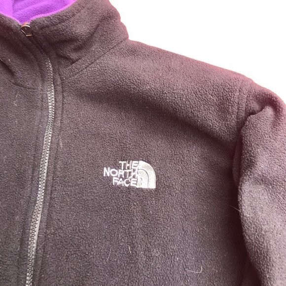 VINTAGE Reversible The North Face Fleece Jacket Black/Purple Medium - Picture 9 of 16
